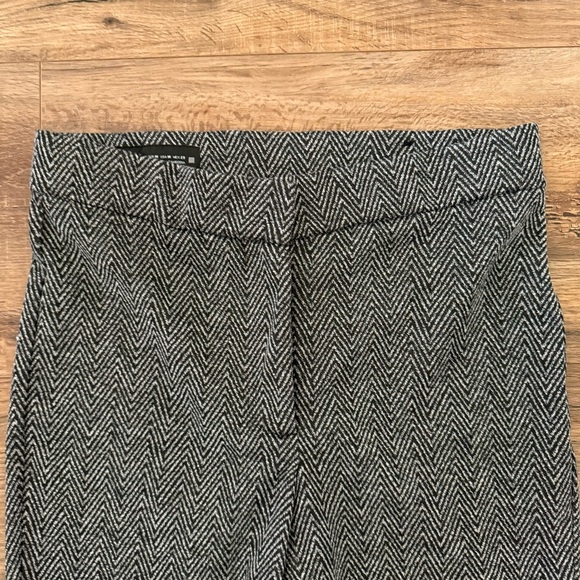 ZARA Stretch Herringbone Flare Trousers Grey Marl Size M NWOT - Picture 5 of 14